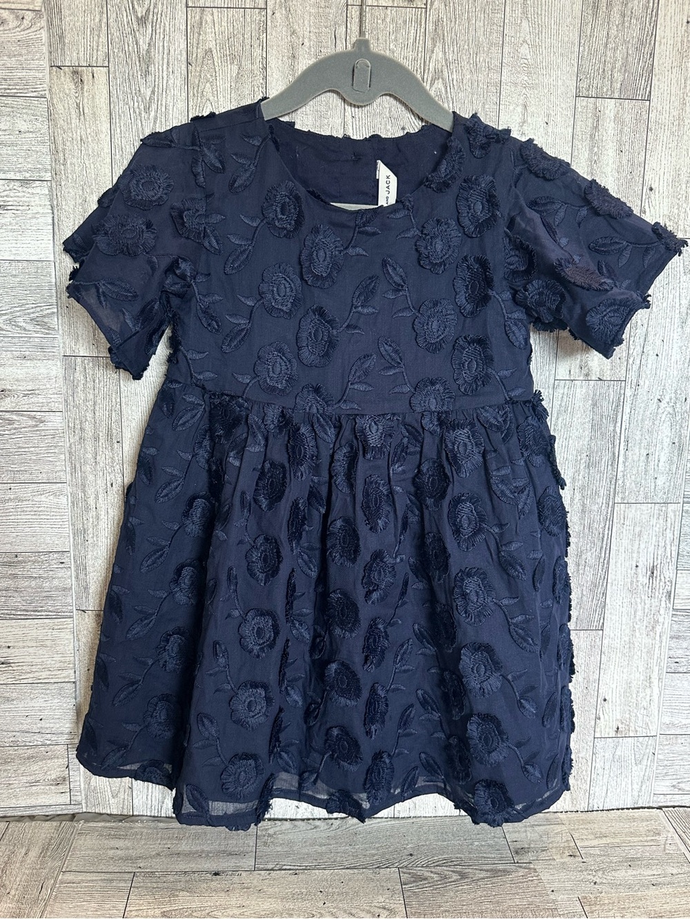 Size 3T new w tags! Adorable Girls' Navy 3D Floral Embroidered Party Dress